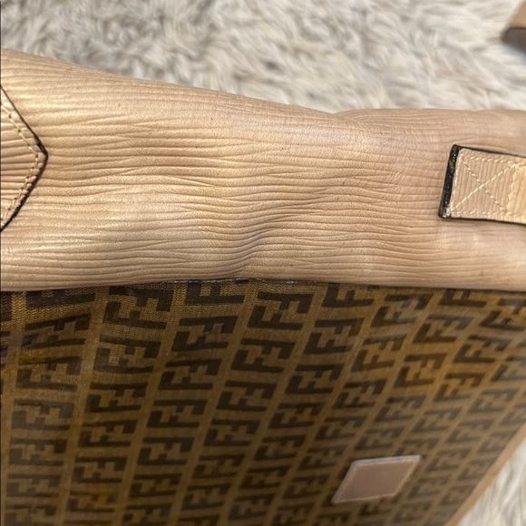 Fendi Brown and Beige FF Logo Crossbody Bag - Picture 14 of 16